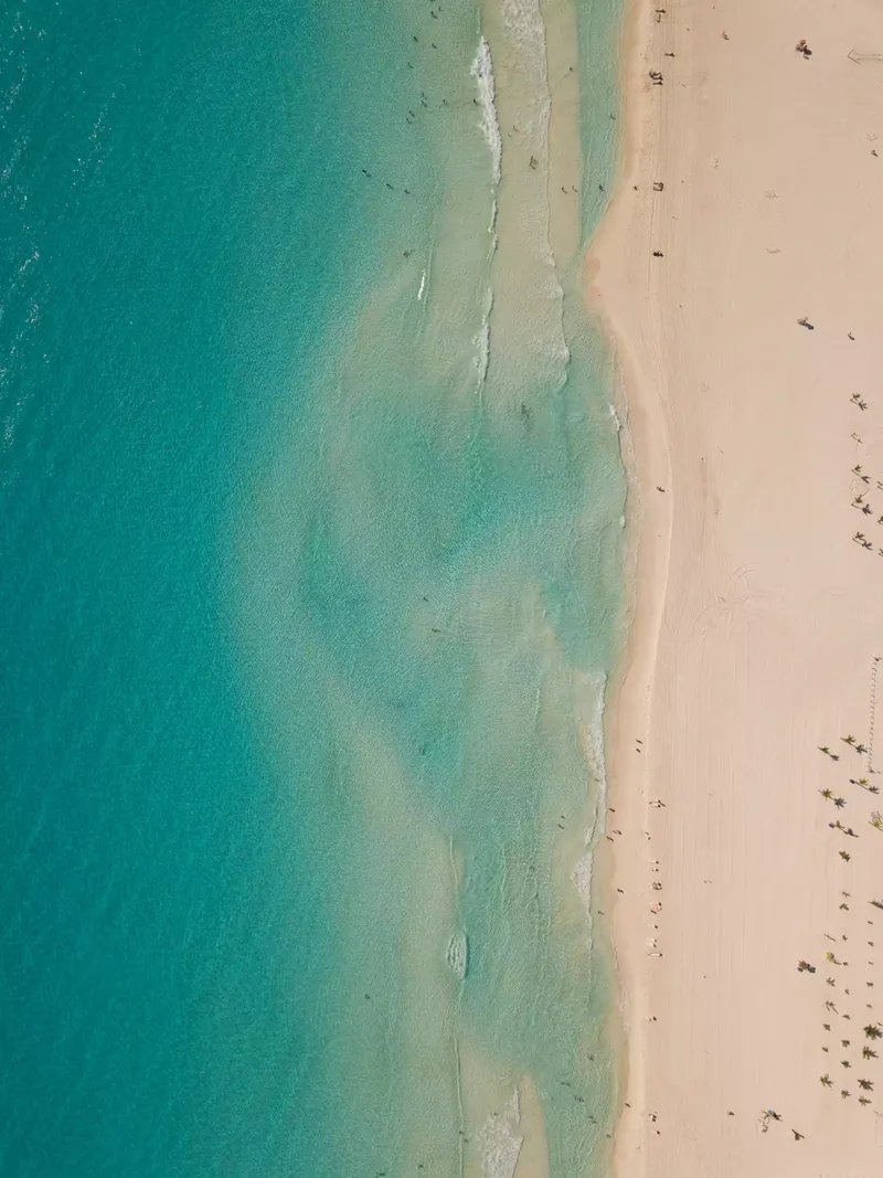 Vista aérea de una playa de Cancún