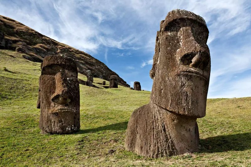 Moai-Statuen, rano raraku, osterinsel, polynesien